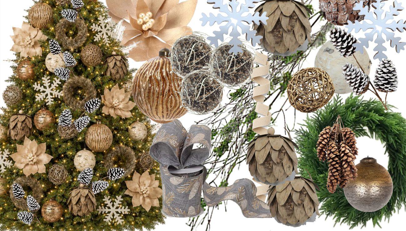 Woodland Wonder holiday design board — natural browns and tans
